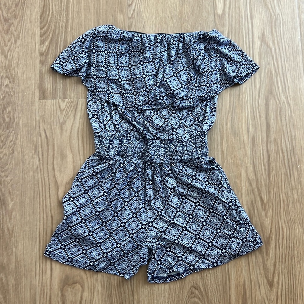 Blue Strapless Romper